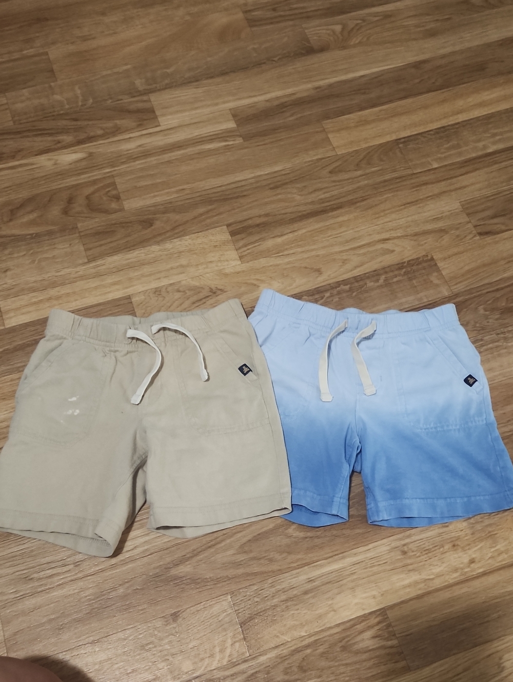 Gap Knit Kids' Drawstring Casual Shorts - Beige and Light Blue(2)